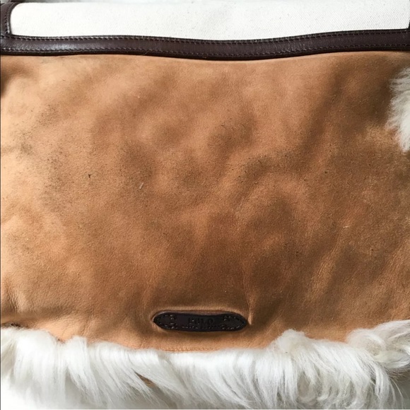 SOLD Ralph Lauren Suede Shearling Cross Body Bag - Picture 8 of 8
